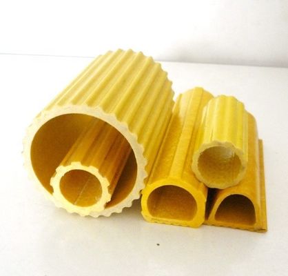Escadas isoladas Tubos de FRP de 36 mm Forma de engrenagem com serviço de corte Design ondulado