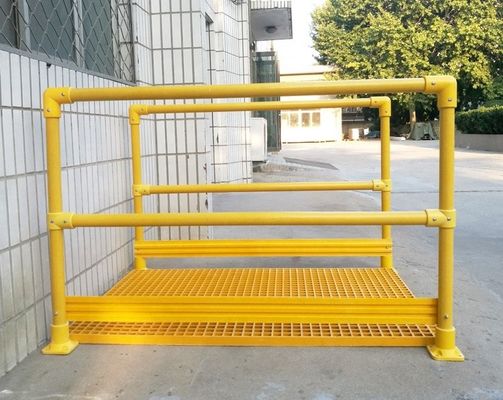 Design industrial de piso montado 50MM Ferradura redonda de FRP para estação de tratamento de esgoto
