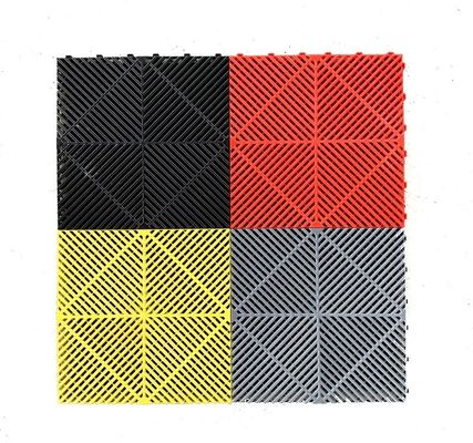 Grelha de piso de lavagem de automóveis de plástico de PP interligada Espessura de 1,8 cm para azulejos de piso de garagem