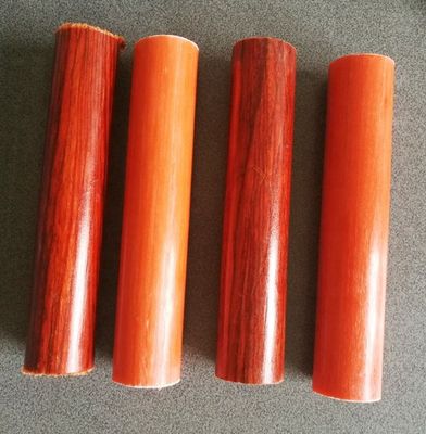 Tubos de fibra de vidro de acabamento liso com padrão e serviço de corte de grãos de madeira personalizados