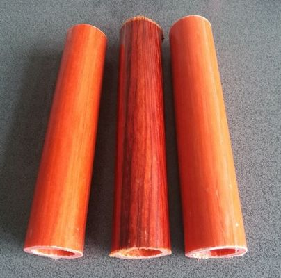 Tubos de fibra de vidro de acabamento liso com padrão e serviço de corte de grãos de madeira personalizados