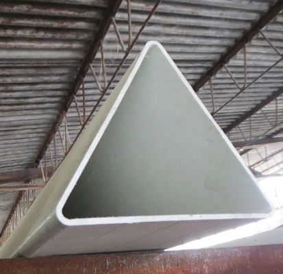 Perfis triangulares lisos de FRP de 180 mm Perfis triangulares de fibra de vidro Secção angular de GFRP