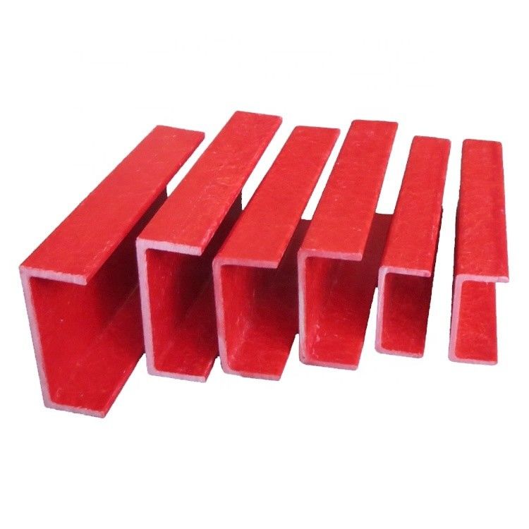 Perfil de canal C de plástico reforçado com fibra de vidro resistente à corrosão química para uso exterior